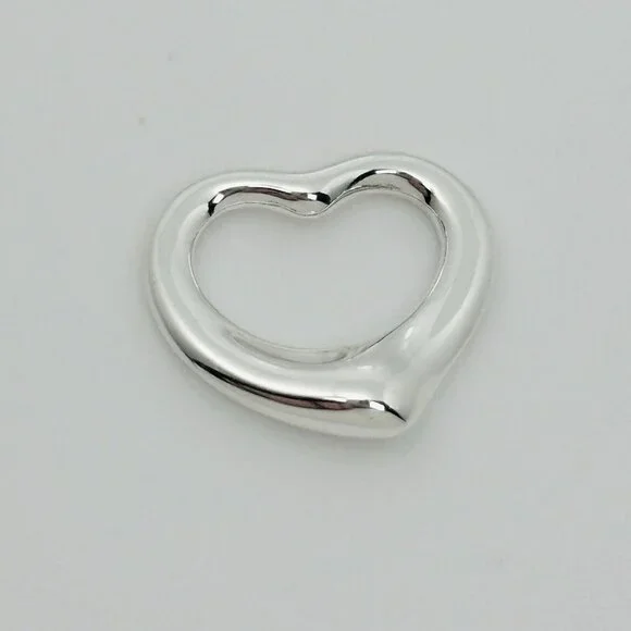 Tiffany Elsa Peretti Mini Small Open Heart Pendant Charm in Sterling Silver - Picture 4 of 7